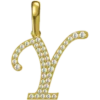 0.176 CT Round Lab Grown Diamond Gold Alphabet Pendant