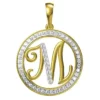 0.25 CT Round Lab Grown Diamond Gold Initial Pendant