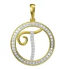 0.251 CT Round Lab Grown Diamond Gold Initial Pendant