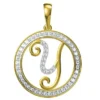 0.251 CT Round Lab Grown Diamond Gold Diamond Initial Pendant