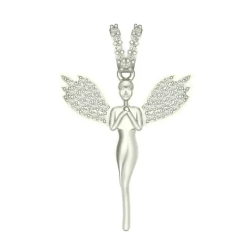 Angel Wing Gold 0.24 Ct Diamond Pendant - Image 3