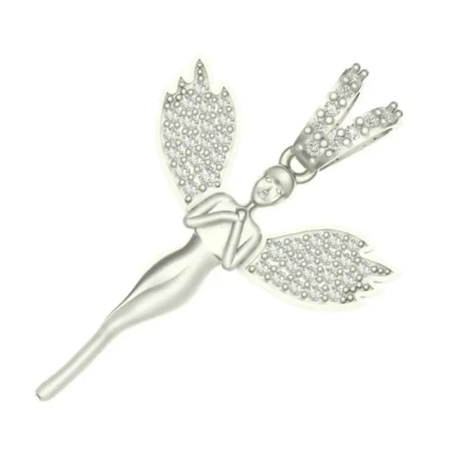 Angel Wing Gold 0.24 Ct Diamond Pendant - Image 2