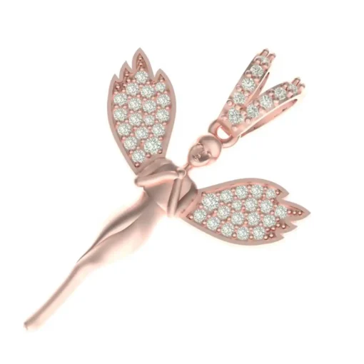 Angel Wing Gold 0.24 Ct Diamond Pendant - Image 12