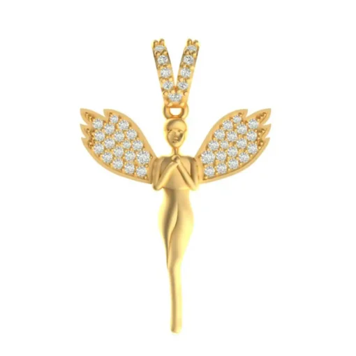 Angel Wing Gold 0.24 Ct Diamond Pendant - Image 8