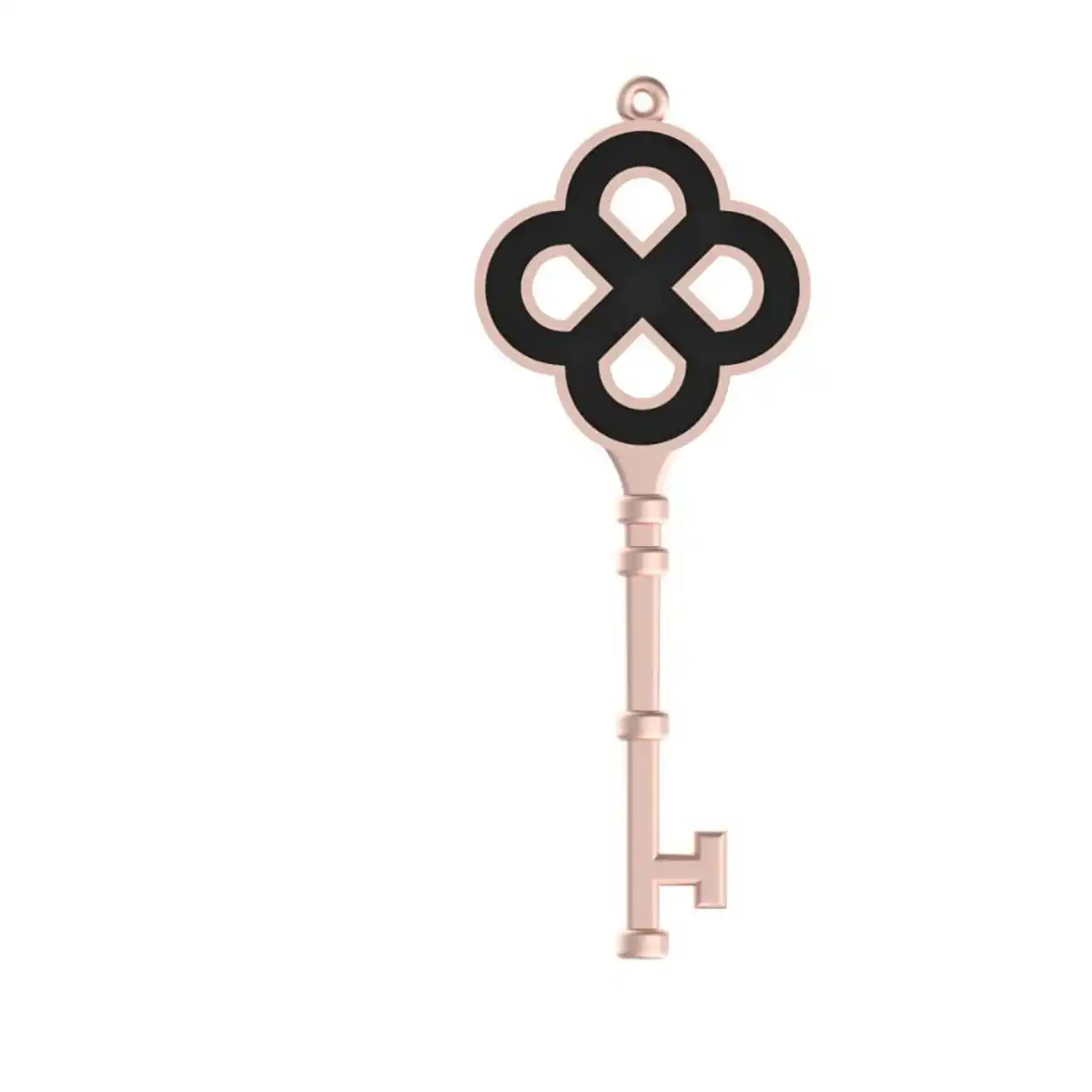 Vintage Clover Key Pendant in Gold - Image 4