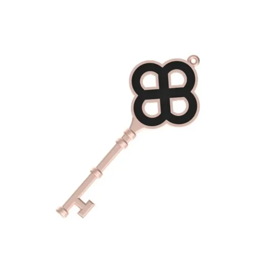 Vintage Clover Key Pendant in Gold - Image 13