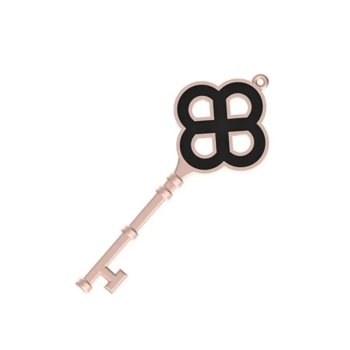Vintage Clover Key Pendant in Gold - Image 13