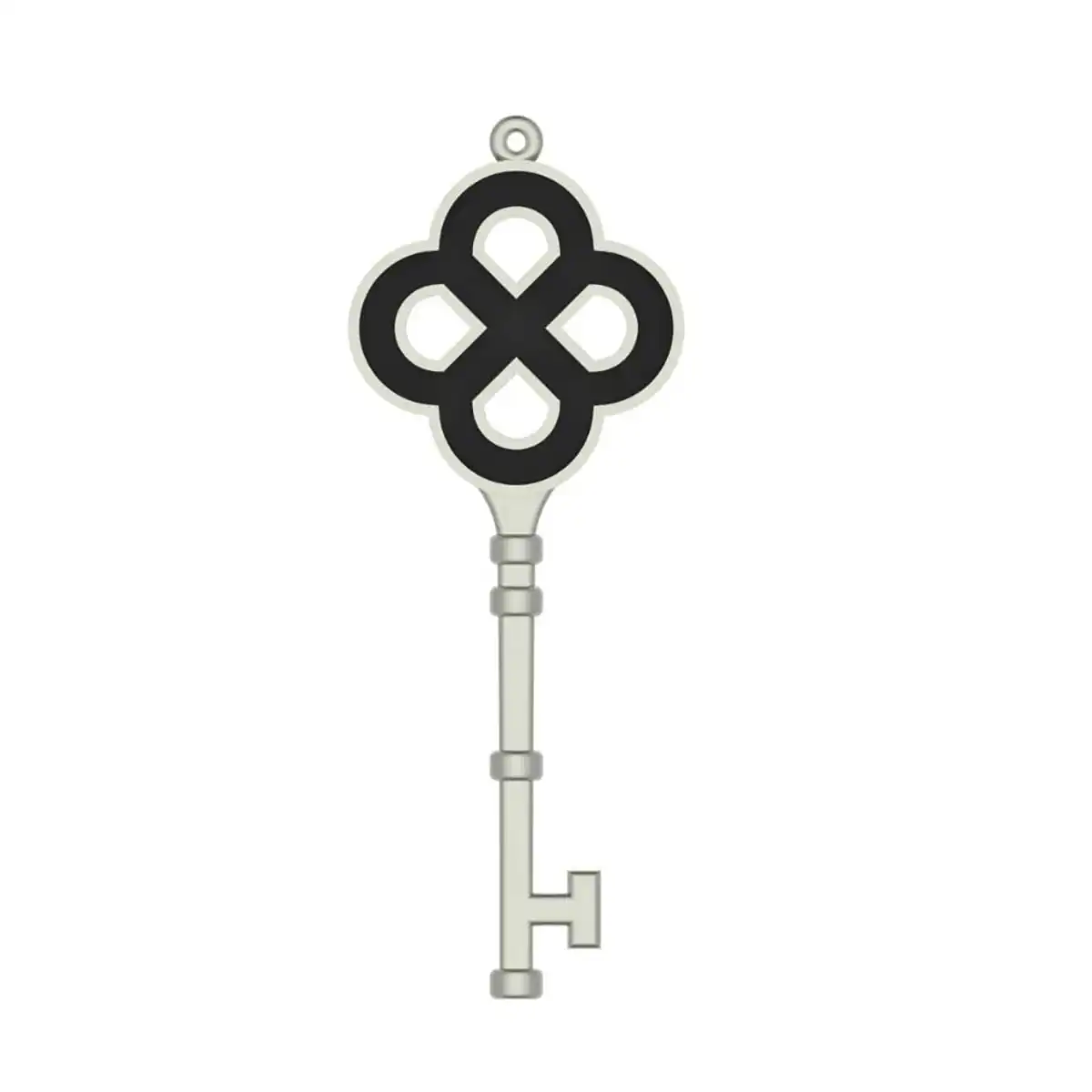 Vintage Clover Key Pendant in Gold