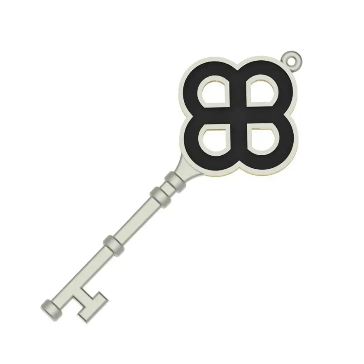 Vintage Clover Key Pendant in Gold - Image 8