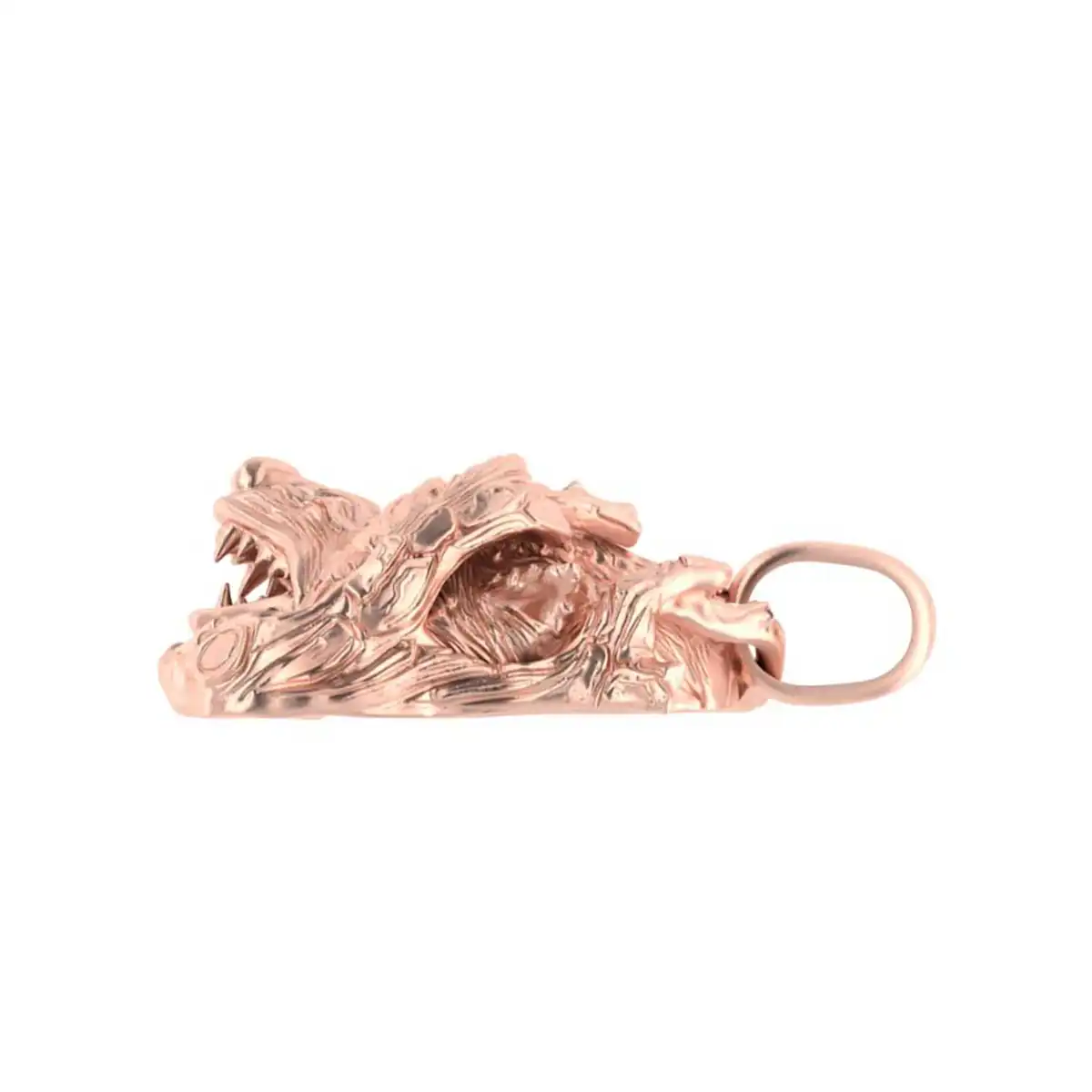 Fierce Wolf Head Pendant in Solid Gold Diamond - Image 7
