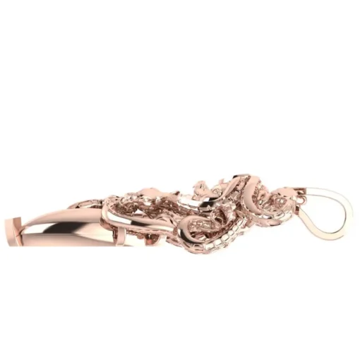015Ct Pear Diamond Gold Medusa Pendant - Image 6