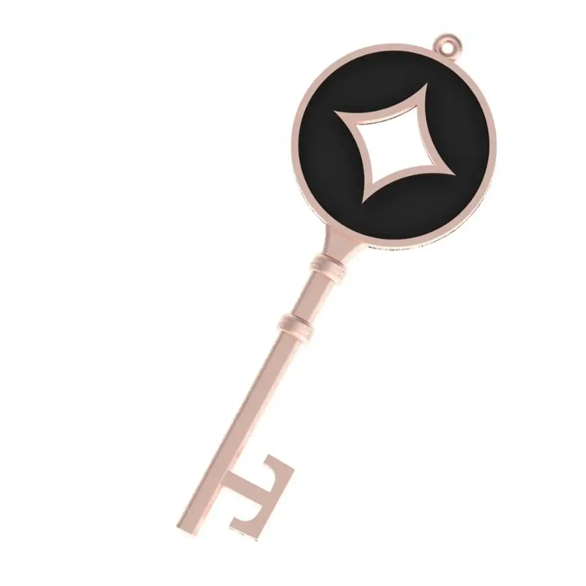 Gold Key Pendant with Starburst Cutout - Image 2