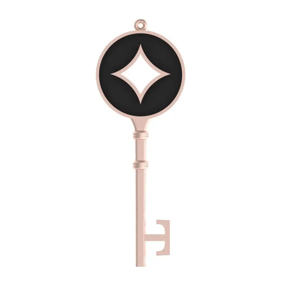 Gold Key Pendant with Starburst Cutout - Image 6