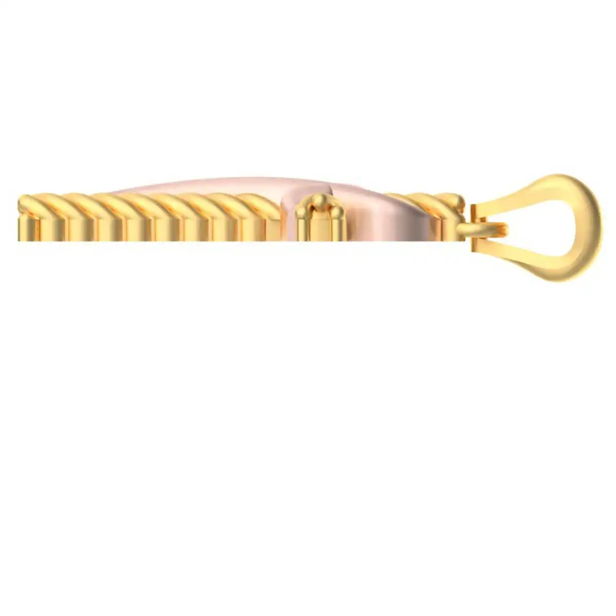 Two-Tone Gold Twisted Rope Cross Pendant - Image 2