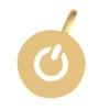 Gold Circle Power Button Pendant