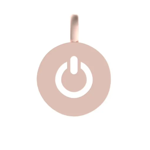 Gold Circle Power Button Pendant - Image 6